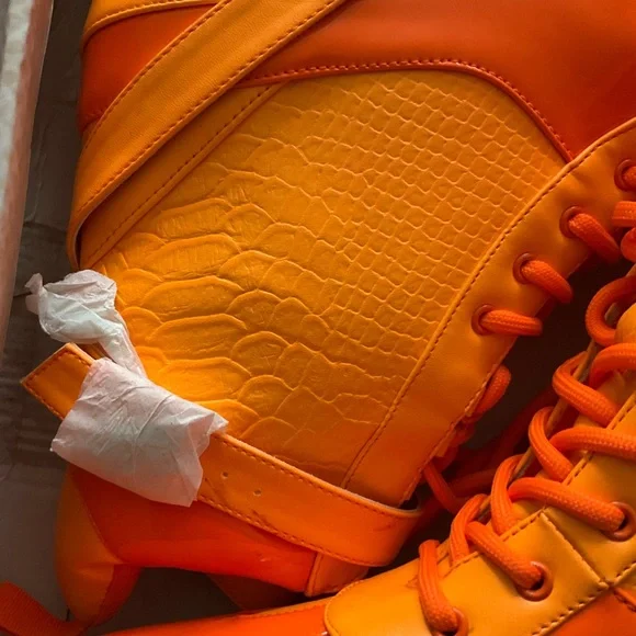 Dolls Kill Orange Combat Boots Tangerine Orange Boots - Picture 7 of 9